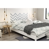 Step One Queen Platform Bed with Legs - Gray Chevron Decal, Pure White - SS-8050092K