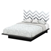 Step One Queen Platform Bed - Gray Chevron Decal, Pure Black - SS-8050094K