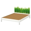 Step One Queen Platform Bed with Legs - Grass Decal, Pure White - SS-8050097K