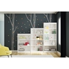Axess 5 Shelves Bookcase - Birch Tree and Colored Dots Decals, Pure White - SS-8050128K