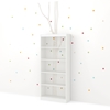 Axess 5 Shelves Bookcase - Birch Tree and Colored Dots Decals, Pure White - SS-8050128K