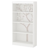 Axess Bookcase - 4 Shelves, Romantic Tree Decals, Pure White - SS-8050130K