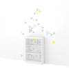 Axess Bookcase - 3 Shelves, Funny Triangles Decals, Pure White - SS-8050132K