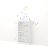 Axess Bookcase - 4 Shelves, Funny Triangles Decals, Pure White - SS-8050133K