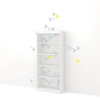 Axess Bookcase - 5 Shelves, Funny Triangles Decals, Pure White - SS-8050134K