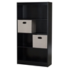 Axess Bookcase - 2 Storage Baskets, 4 Shelves, Pure Black - SS-8050145K