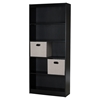 Axess Bookcase - 2 Storage Baskets, 5 Shelves, Pure Black - SS-8050146K