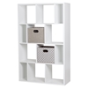 Reveal 12 Cubes Shelving Unit - 2 Fabric Storage Baskets, Pure White - SS-8050153K