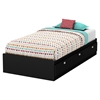 Karma Twin Mates Bed - 3 Drawers, Pure Black - SS-9001C1