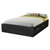 Karma Full Mates Bed - 4 Drawers, Pure Black - SS-9001D1