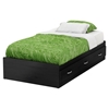 Lazer Twin Mates Bedroom Set - Black Onyx - SS-9005080-BED-SET