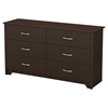 Fusion Double Dresser - 6 Drawers, Chocolate - SS-9006010