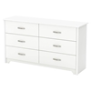 Fusion Double Dresser - 6 Drawers, Pure White - SS-9007010