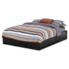 Fusion Queen Mates Bed - 2 Drawers, Pure Black - SS-9008B1