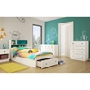 Little Monsters Twin Mates Bed - 1 Drawer, Pure White - SS-9017213