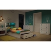 Little Monsters Twin Mates Bedroom Set - 1 Drawer, Pure White - SS-9017-BED-SET