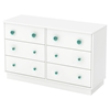 Little Monsters 6 Drawers Double Dresser - Pure White - SS-9017027