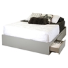 Vito Queen Mates Bed - 2 Drawers, Soft Gray - SS-9021210