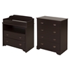 Fundy Tide Changing Table and 4 Drawers Chest - Espresso - SS-9024A2