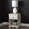 Country Poetry Nightstand - 1 Drawer, White Wash - SS-9031062