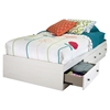 Country Poetry Twin Mates Bed - 3 Drawers, White Wash - SS-9031080