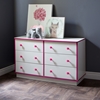Logik 6 Drawers Double Dresser - Pure White and Pink - SS-9039027