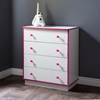 Logik 4 Drawers Chest - Pure White and Pink - SS-9039034