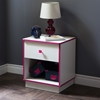 Logik 1 Drawer Nightstand - Pure White and Pink - SS-9039062