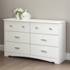 Tiara 6 Drawers Double Dresser - Pure White - SS-9059010