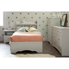 Tiara Twin Mates Bedroom Set - Drawers, Bookcase Headboard, Pure White - SS-10050-BR