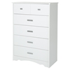 Tiara Twin Mates Bedroom Set - Drawers, Bookcase Headboard, Pure White - SS-10050-BR