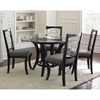 Cayman Modern Round Dining Set - Glass, Metal, Marble, Wood - SSC-CY480-5PC