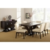 Tiffany 7 Piece Dining Set - Espresso, Beige Tufted Dining Chairs - SSC-TF500-7PC