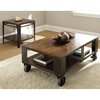 Barrett Cocktail Table - Wood, Antiqued Metal, Casters - SSC-BR200CT-BR200CB