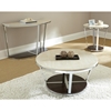 Bosco Round End Table - Cream Top, Chrome & Wood Base - SSC-BC300E