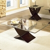 Cafe Occasional Tables Set - Beveled Glass, Espresso Wood - SSC-CA125T-CA125BE