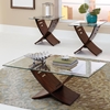 Cafe Occasional Tables Set - Beveled Glass, Dark Cherry Wood - SSC-CA125T-CA150BH