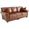 Silverado Sofa - Rolled Arms, Pillows, Caramel Brown Leather - SSC-SR910S