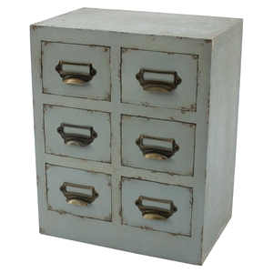 Distressed 6-Drawer Table Top Cabinet (Set of 4) 
