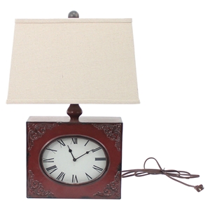Clock Table Lamp - Red (Set of 2) 