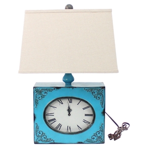 Clock Table Lamp - Blue (Set of 2) 