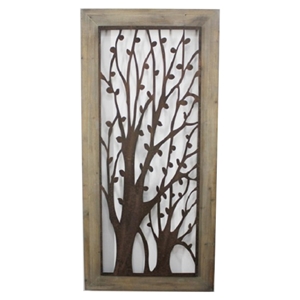 Metal and Wood Wall Plaque 