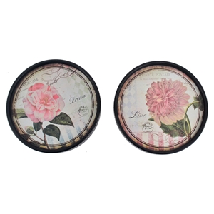 2 Round Plate Wall Decor - Black Frame (Set of 6) 