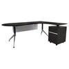 300 Series Executive Teardrop Desk - Right Return Pedestal, Espresso - UNIQ-381-ESP