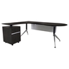 300 Series Executive Teardrop Desk - Left Return Pedestal, Espresso - UNIQ-382-ESP