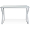 Contemporary Writing Desk - Glass Top, White - UNIQ-X223-WH