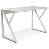 Contemporary Writing Desk - Glass Top, White - UNIQ-X223-WH