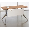 55 Inch Rectangular Desk - Steel Legs, Modesty Panel, Walnut - UNIQ-X300-WAL