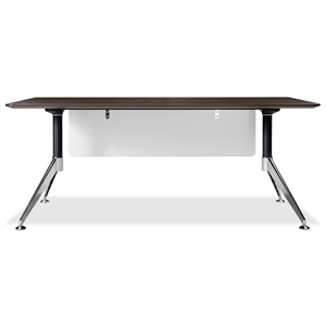 71 Inch Rectangular Desk - Steel Legs, Modesty Panel, Espresso 