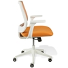 Camilla Mesh Back Office Chair - White Base, Orange Upholstery - UNIQ-X5381